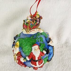 Christopher Radko Santa's Around the World Handmade Merry Christmas Ornament EUC